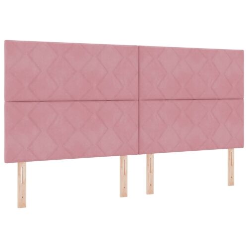 Boxspring krevet s madracem Ružičasta 200 x 200 cm Baršun - Ružičasta 200 x 200 cm Dizajn s rombovima Cijena