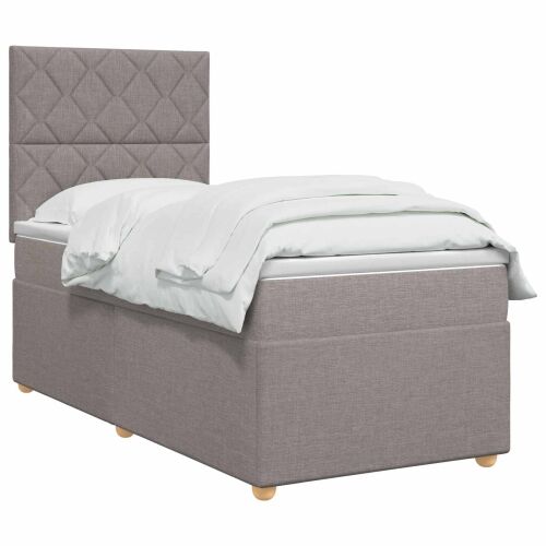 Boxspring krevet s madracem Sivosmeđa 80 x 200 cm Tkanina - Sivosmeđa 80 x 200 cm Dizajn s rombovima Cijena