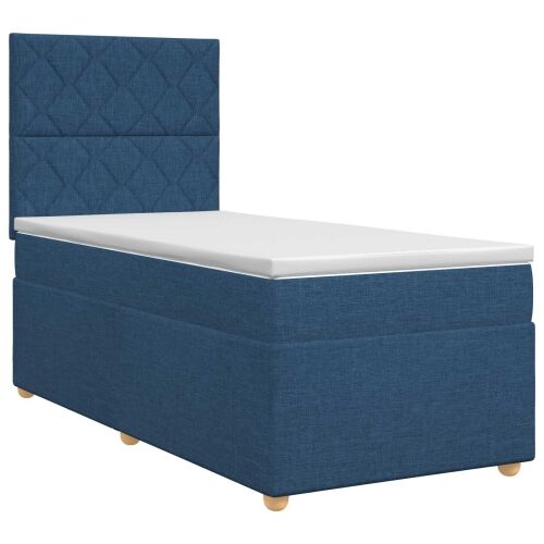 Boxspring krevet s madracem Plava 80 x 200 cm Tkanina - Plava 80 x 200 cm Dizajn s rombovima Cijena