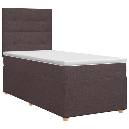 Boxspring krevet s madracem Tamno smeđa 90 x 190 cm Tkanina - Tamno smeđa 90 x 190 cm Prošiveno gumbima Cijena