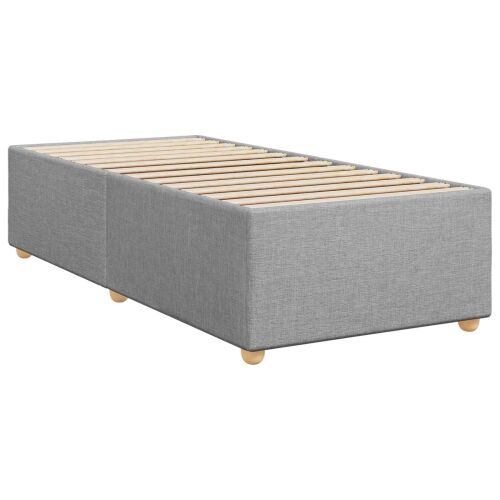 Boxspring krevet s madracem Svjetlosiva 90 x 190 cm Tkanina - Svjetlosiva 90 x 190 cm Dizajn s rombovima Cijena