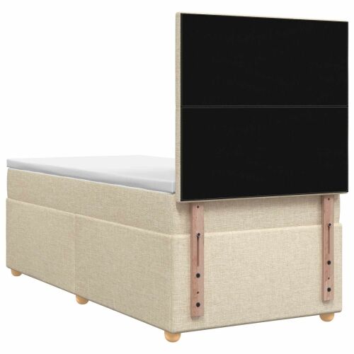 Boxspring krevet s madracem Krem 90 x 190 cm Tkanina - Krem 90 x 190 cm Dizajn s rombovima Cijena