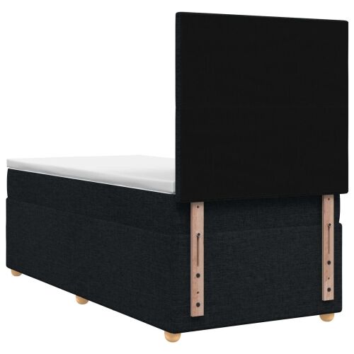 Boxspring krevet s madracem Crna 90 x 200 cm Tkanina - Crna 90 x 200 cm Prošiveno gumbima Cijena