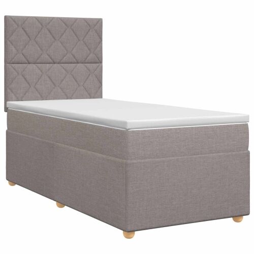 Boxspring krevet s madracem Sivosmeđa 100 x 200 cm Tkanina - Sivosmeđa 100 x 200 cm Dizajn s rombovima Cijena
