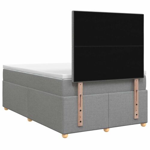 Boxspring krevet s madracem Svjetlosiva 120 x 190 cm Tkanina - Svjetlosiva 120 x 190 cm Prošiveno gumbima Cijena