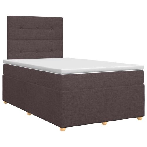 Boxspring krevet s madracem Tamno smeđa 120 x 190 cm Tkanina - Tamno smeđa 120 x 190 cm Prošiveno gumbima Cijena