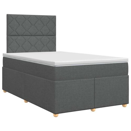 Boxspring krevet s madracem Tamnosiva 120 x 190 cm Tkanina - Tamnosiva 120 x 190 cm Dizajn s rombovima Cijena