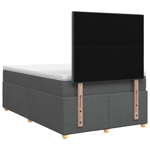 Boxspring krevet s madracem Tamnosiva 120 x 190 cm Tkanina - Tamnosiva 120 x 190 cm Dizajn s rombovima Cijena