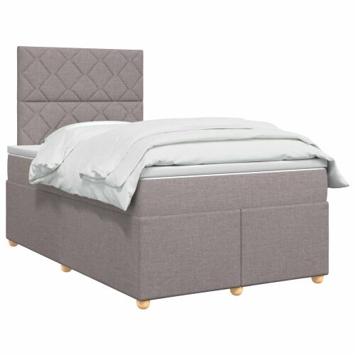 Boxspring krevet s madracem Sivosmeđa 120 x 190 cm Tkanina - Sivosmeđa 120 x 190 cm Dizajn s rombovima Cijena