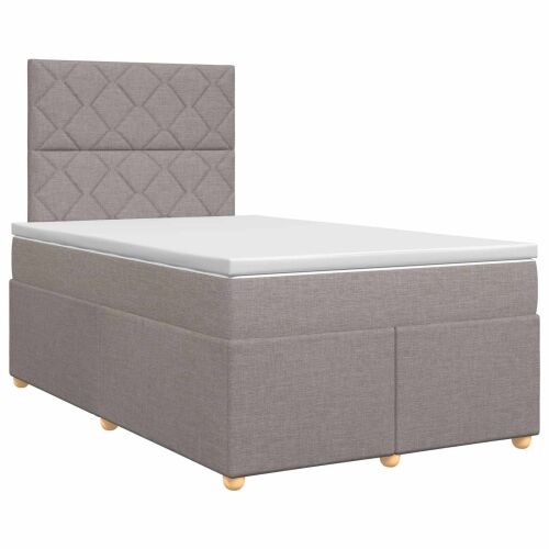 Boxspring krevet s madracem Sivosmeđa 120 x 190 cm Tkanina - Sivosmeđa 120 x 190 cm Dizajn s rombovima Cijena