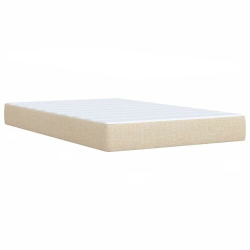 Boxspring krevet s madracem Krem 120 x 200 cm Tkanina - Krem 120 x 200 cm Prošiveno gumbima Cijena