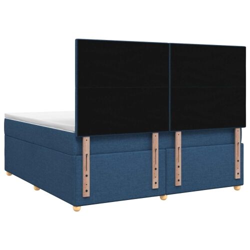 Boxspring krevet s madracem Plava 140 x 190 cm Tkanina - Plava 140 x 190 cm Dizajn s rombovima Cijena