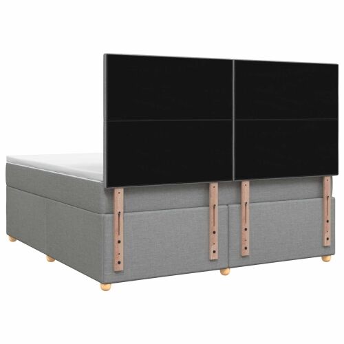 Boxspring krevet s madracem Svjetlosiva 160 x 200 cm Tkanina - Svjetlosiva 160 x 200 cm Dizajn s rombovima Cijena