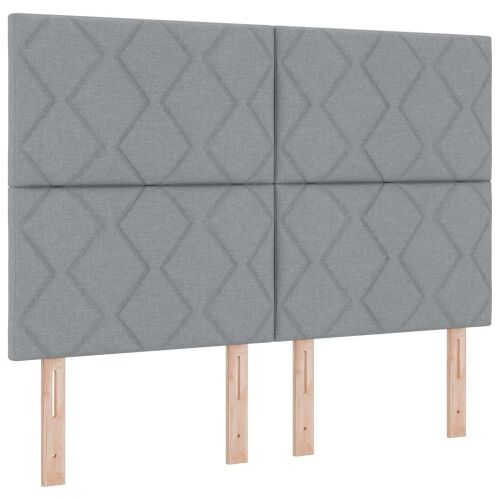 Boxspring krevet s madracem Svjetlosiva 160 x 200 cm Tkanina - Svjetlosiva 160 x 200 cm Dizajn s rombovima Cijena