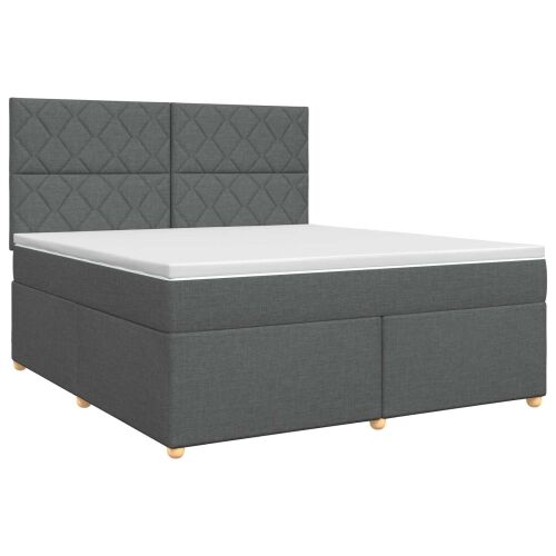 Boxspring krevet s madracem Tamnosiva 160 x 200 cm Tkanina - Tamnosiva 160 x 200 cm Dizajn s rombovima Cijena