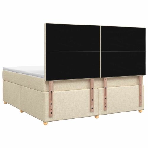 Boxspring krevet s madracem Krem 180 x 200 cm Tkanina - Krem 180 x 200 cm Prošiveno gumbima Cijena