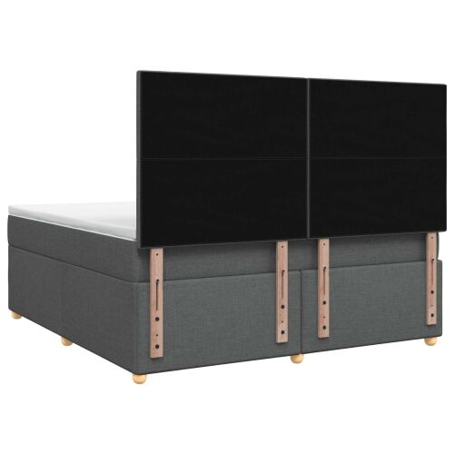 Boxspring krevet s madracem Tamnosiva 180 x 200 cm Tkanina - Tamnosiva 180 x 200 cm Dizajn s rombovima Cijena