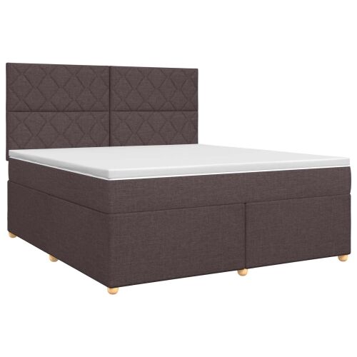 Boxspring krevet s madracem Tamno smeđa 180 x 200 cm Tkanina - Tamno smeđa 180 x 200 cm Dizajn s rombovima Cijena