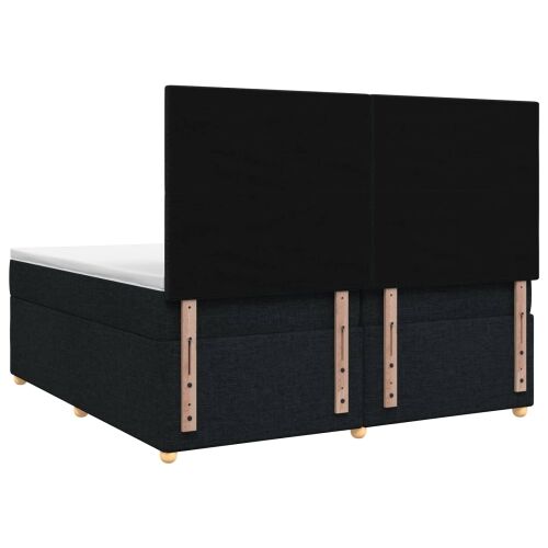 Boxspring krevet s madracem Crna 200 x 200 cm Tkanina - Crna 200 x 200 cm Dizajn s rombovima Cijena