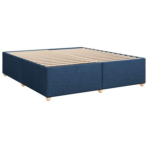 Boxspring krevet s madracem Plava 200 x 200 cm Tkanina - Plava 200 x 200 cm Dizajn s rombovima Cijena