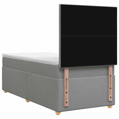 Boxspring krevet s madracem Svjetlosiva Jjedan Tkanina - Svjetlosiva Jjedan Dizajn s rombovima Cijena
