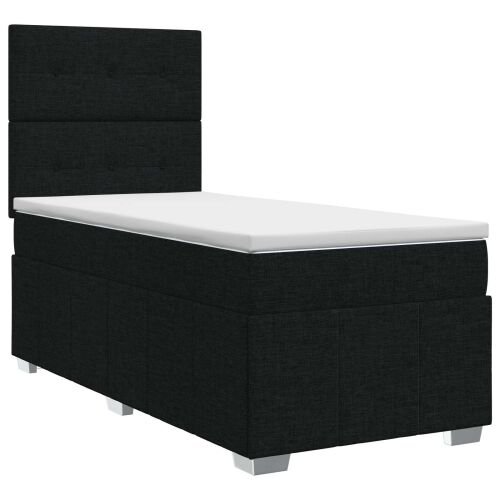 Boxspring krevet s madracem Crna 90 x 190 cm Tkanina - Crna 90 x 190 cm Prošiveno gumbima Cijena