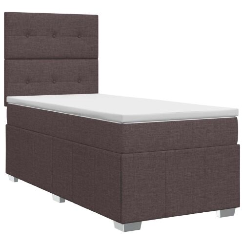 Boxspring krevet s madracem Tamno smeđa 90 x 200 cm Tkanina - Tamno smeđa 90 x 200 cm Prošiveno gumbima Cijena