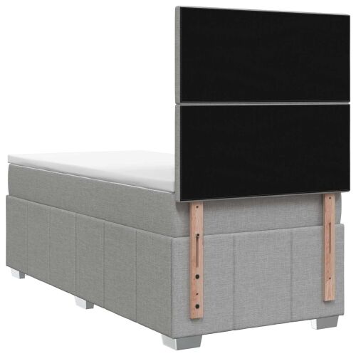 Boxspring krevet s madracem Svjetlosiva 90 x 200 cm Tkanina - Svjetlosiva 90 x 200 cm Dizajn s rombovima Cijena