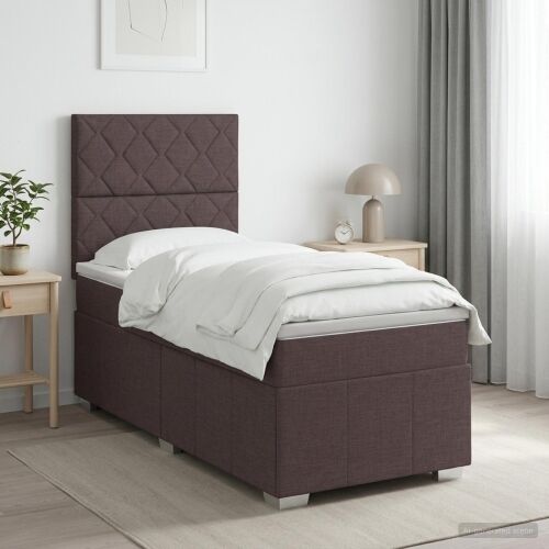 Boxspring krevet s madracem Tamno smeđa 90 x 200 cm Tkanina - Tamno smeđa 90 x 200 cm Dizajn s rombovima Cijena