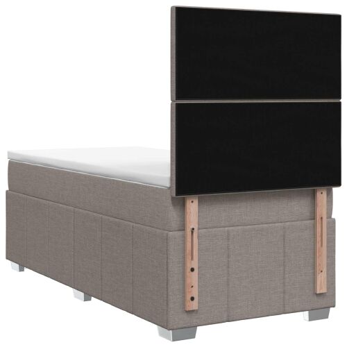 Boxspring krevet s madracem Sivosmeđa 90 x 200 cm Tkanina - Sivosmeđa 90 x 200 cm Dizajn s rombovima Cijena