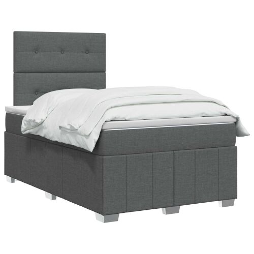 Boxspring krevet s madracem Tamnosiva 120 x 190 cm Tkanina - Tamnosiva 120 x 190 cm Prošiveno gumbima Cijena