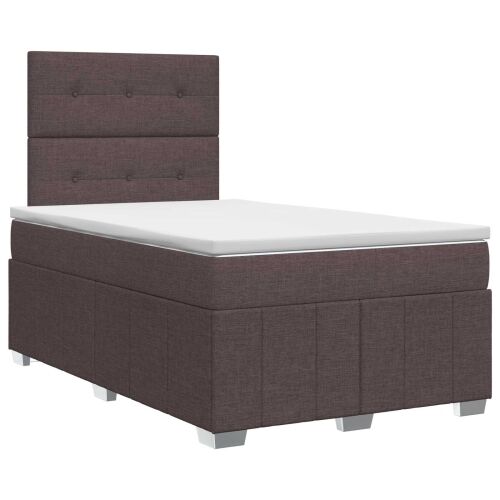 Boxspring krevet s madracem Tamno smeđa 120 x 190 cm Tkanina - Tamno smeđa 120 x 190 cm Prošiveno gumbima Cijena