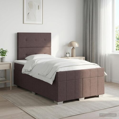 Boxspring krevet s madracem Tamno smeđa 120 x 190 cm Tkanina - Tamno smeđa 120 x 190 cm Prošiveno gumbima Cijena