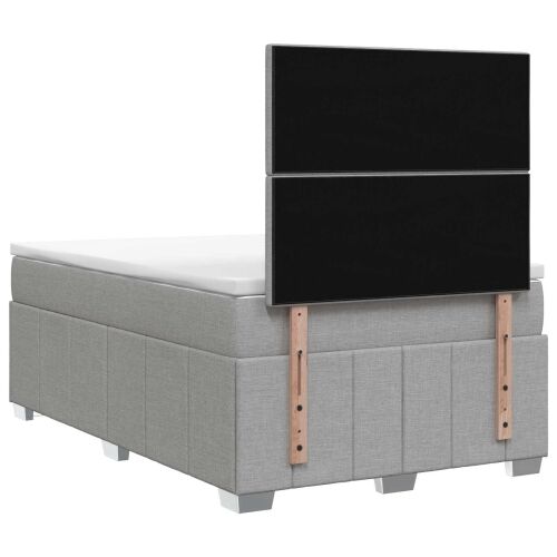 Boxspring krevet s madracem Svjetlosiva 120 x 190 cm Tkanina - Svjetlosiva 120 x 190 cm Dizajn s rombovima Cijena