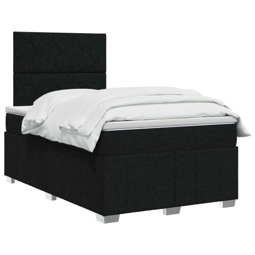 Boxspring krevet s madracem Crna 120 x 190 cm Tkanina - Crna 120 x 190 cm Dizajn s rombovima Cijena