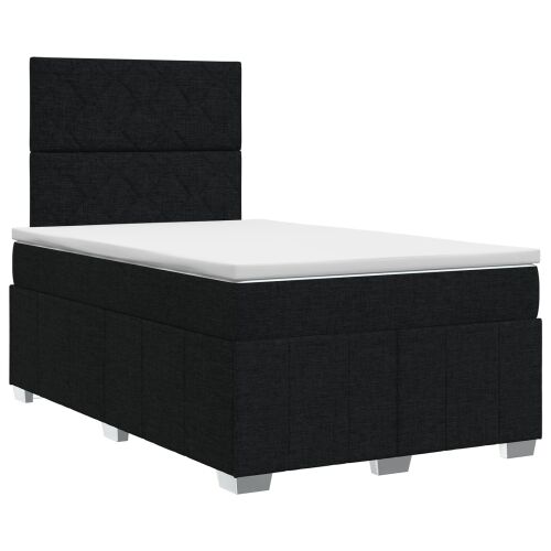 Boxspring krevet s madracem Crna 120 x 190 cm Tkanina - Crna 120 x 190 cm Dizajn s rombovima Cijena