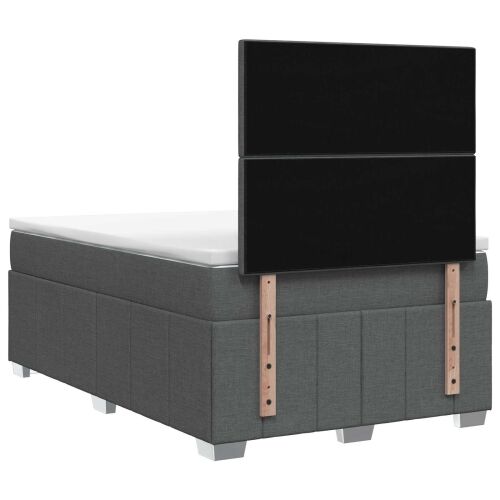 Boxspring krevet s madracem Tamnosiva 120 x 200 cm Tkanina - Tamnosiva 120 x 200 cm Prošiveno gumbima Cijena