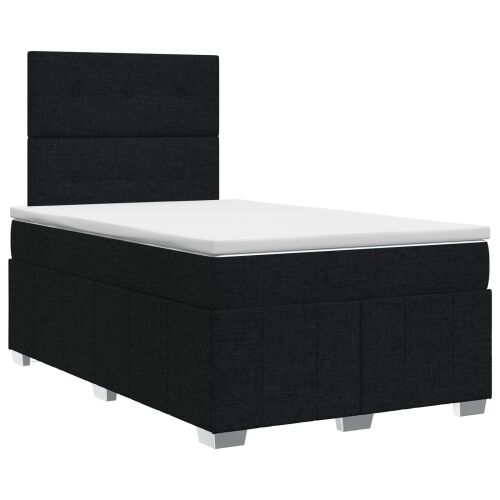 Boxspring krevet s madracem Crna 120 x 200 cm Tkanina - Crna 120 x 200 cm Prošiveno gumbima Cijena