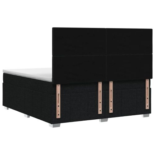 Boxspring krevet s madracem Crna 140 x 190 cm Tkanina - Crna 140 x 190 cm Prošiveno gumbima Cijena