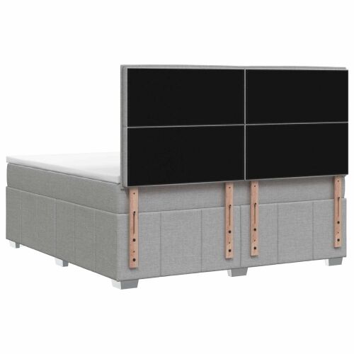 Boxspring krevet s madracem Svjetlosiva 140 x 190 cm Tkanina - Svjetlosiva 140 x 190 cm Dizajn s rombovima Cijena