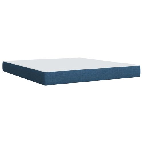 Boxspring krevet s madracem Plava 140 x 200 cm Tkanina - Plava 140 x 200 cm Dizajn s rombovima Cijena