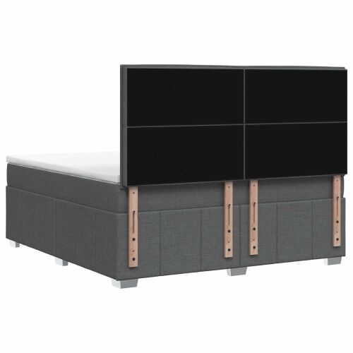 Boxspring krevet s madracem Tamnosiva 160 x 200 cm Tkanina - Tamnosiva 160 x 200 cm Dizajn s rombovima Cijena
