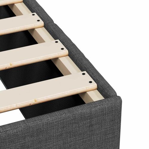 Boxspring krevet s madracem Tamnosiva 160 x 200 cm Tkanina - Tamnosiva 160 x 200 cm Dizajn s rombovima Cijena