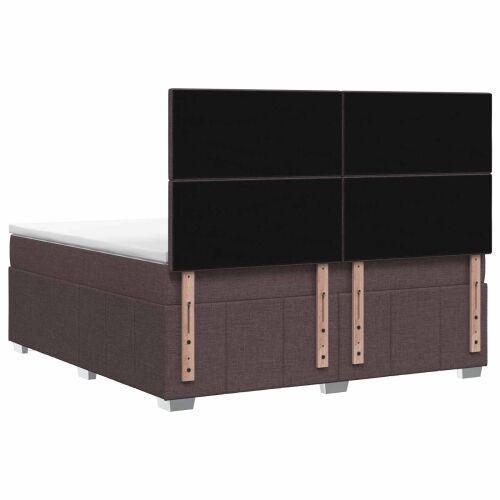 Boxspring krevet s madracem Tamno smeđa 180 x 200 cm Tkanina - Tamno smeđa 180 x 200 cm Prošiveno gumbima Cijena