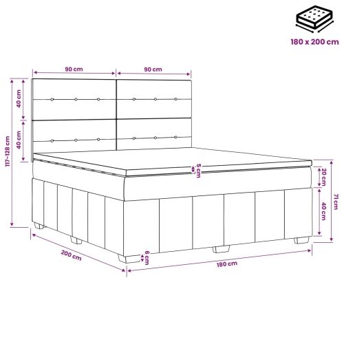 Boxspring krevet s madracem Tamno smeđa 180 x 200 cm Tkanina - Tamno smeđa 180 x 200 cm Prošiveno gumbima Cijena