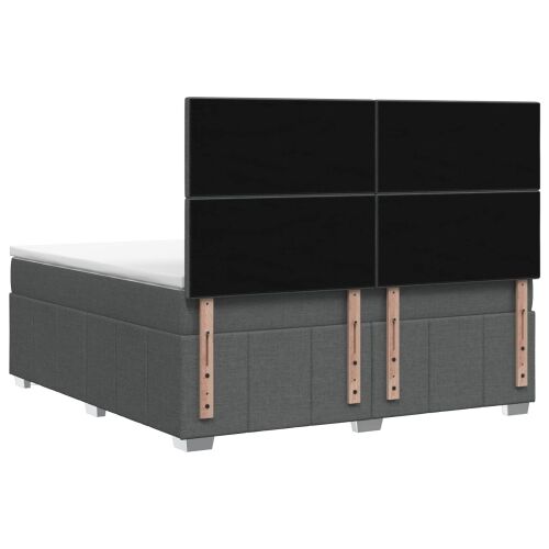 Boxspring krevet s madracem Tamnosiva 180 x 200 cm Tkanina - Tamnosiva 180 x 200 cm Dizajn s rombovima Cijena