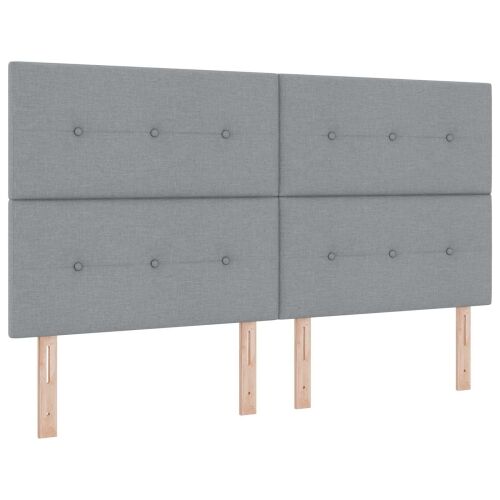 Boxspring krevet s madracem Svjetlosiva 200 x 200 cm Tkanina - Svjetlosiva 200 x 200 cm Prošiveno gumbima Cijena