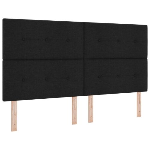 Boxspring krevet s madracem Crna 200 x 200 cm Tkanina - Crna 200 x 200 cm Prošiveno gumbima Cijena