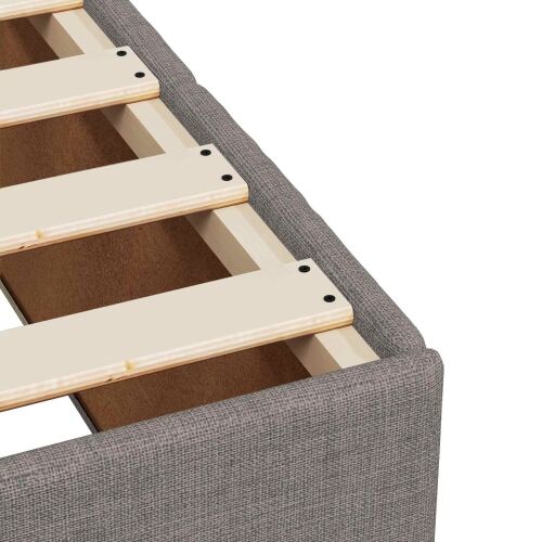 Boxspring krevet s madracem Sivosmeđa 200 x 200 cm Tkanina - Sivosmeđa 200 x 200 cm Prošiveno gumbima Cijena