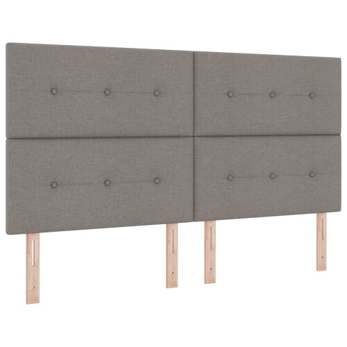Boxspring krevet s madracem Sivosmeđa 200 x 200 cm Tkanina - Sivosmeđa 200 x 200 cm Prošiveno gumbima Cijena